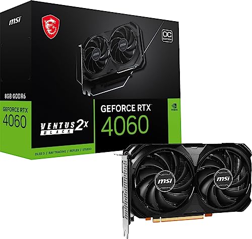 MSI Gaming GeForce RTX 4060 8GB GDRR6 Extreme Clock: 2505 MHz 128-Bit HDMI/DP Nvlink TORX Fan 4.0 Ada Lovelace Architecture Graphics Card (RTX 4060