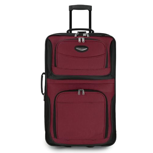 Travel Select Amsterdam 4-Piece Softside Expandable Luggage Set, Lightweight 2-Wheel Upright Suitcases, Travel Tote, Packing Cubes, Gray