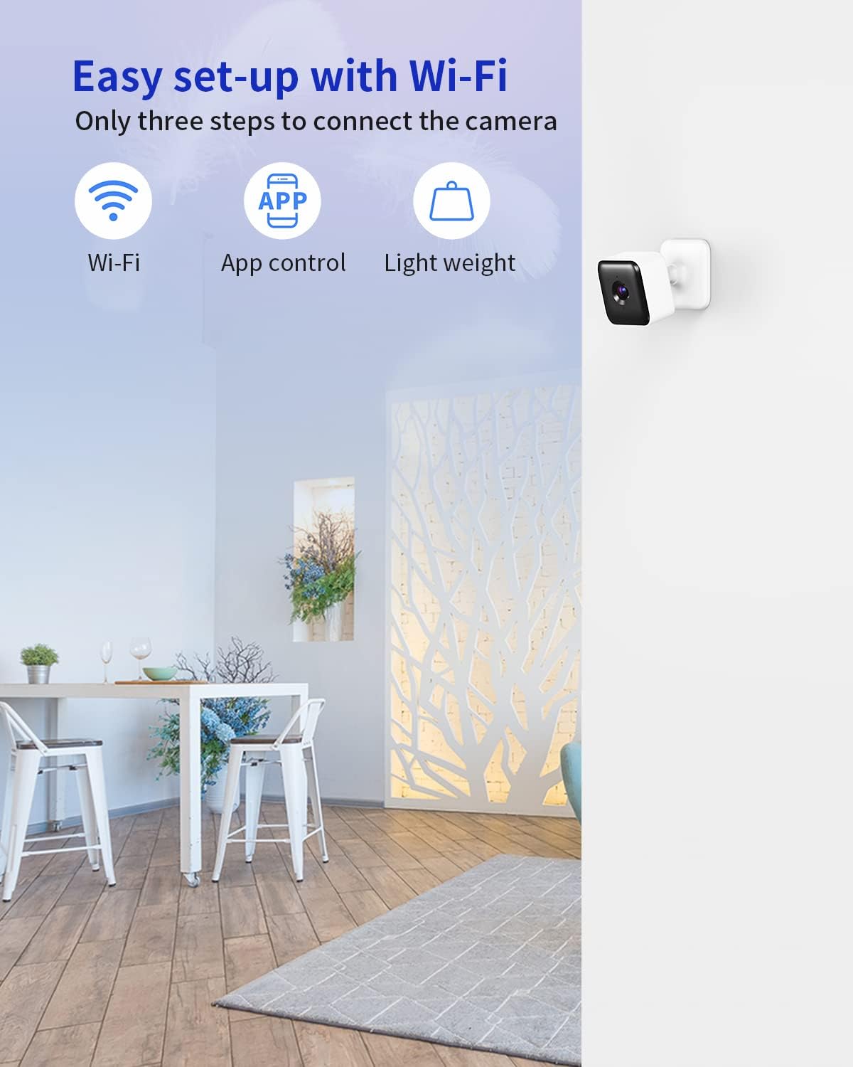 Indoor Cam 1080P FHD Wi-Fi Smart Home Security Camera with Night Vision, 2-Way Audio, Motion Detection, for Baby/Pet/Nanny/Elderly