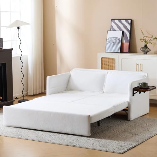 FLEXISPOT XCT4 Convertible Sofa Bed, 3-in-1 Loveseat Sofa Couch with Adjustable Backrest, Pull Out Couch with 2 Pillows & 2 Side Pockets