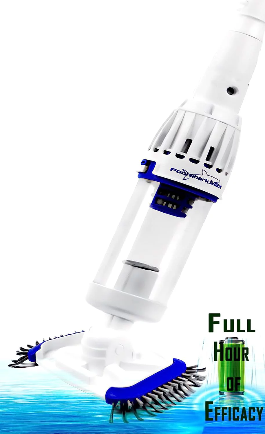 POOL SHARK Max Cordless Pool Vacuum Full Hour of Strong Suction for Deep Pool Cleaning