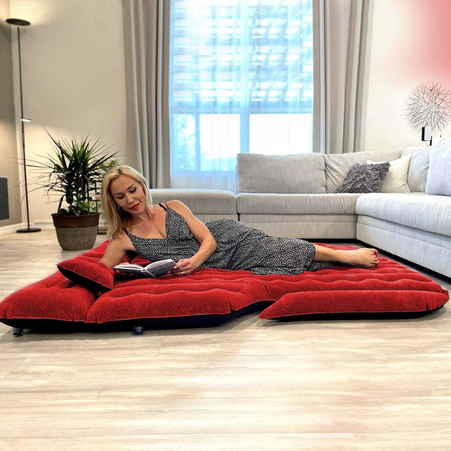 Umbrauto SUV Air Mattress Car Air Mattress 2023 Upgraded Flocking and Extra Thick Oxford Surface Car Sleeping Bed for SUV Back Seat with Electric Air