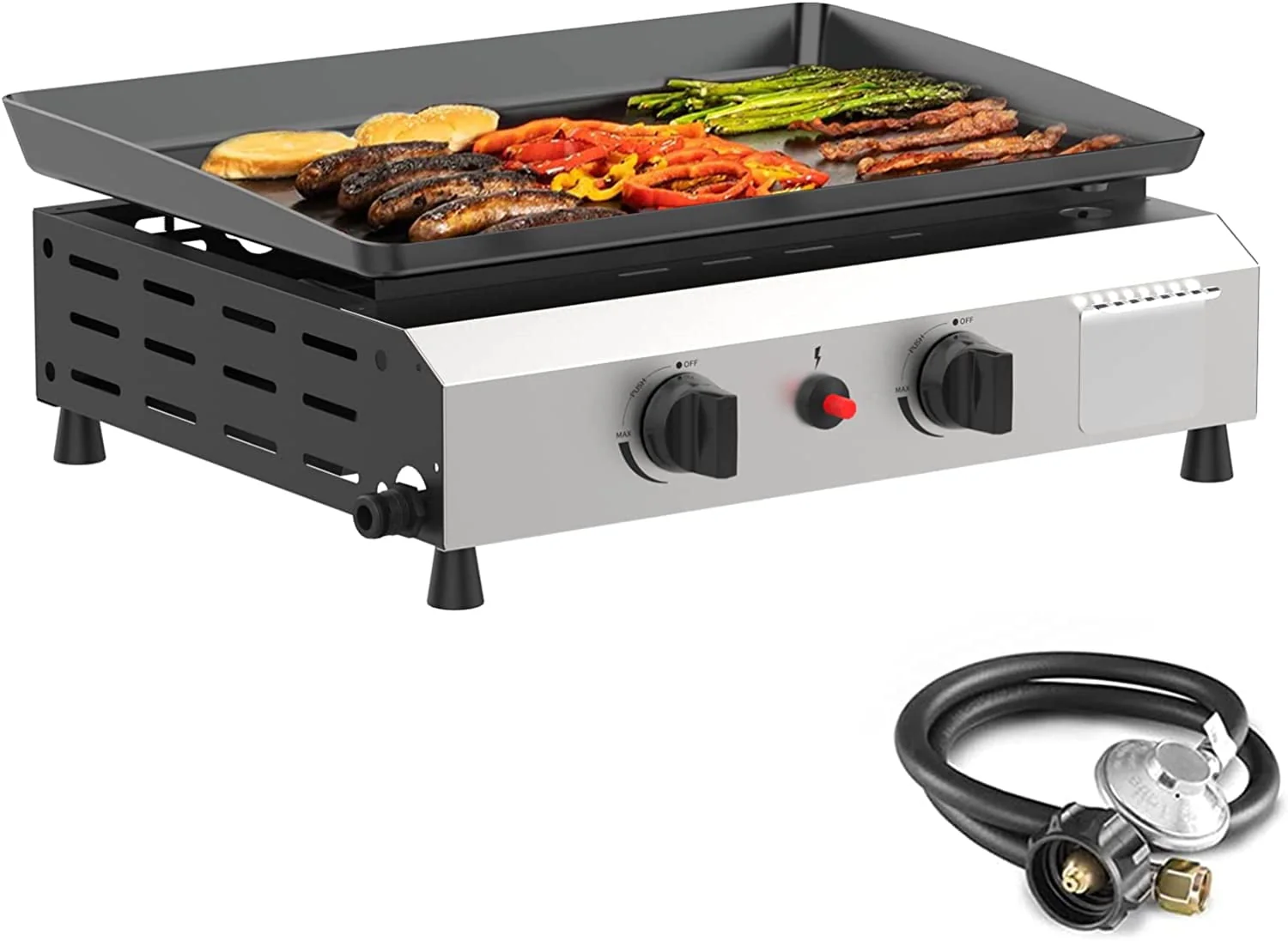 SKOK 3 Burner Gas Griddle-Outdoor Propane Griddle-BTU Propane Fuelled