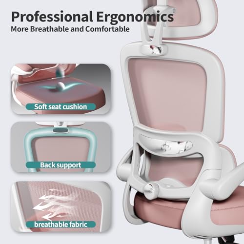TRALT Office Chair Ergonomic Desk Chair, 330 LBS Home Mesh Office Desk Chairs with Wheels, Comfortable Gaming Chair