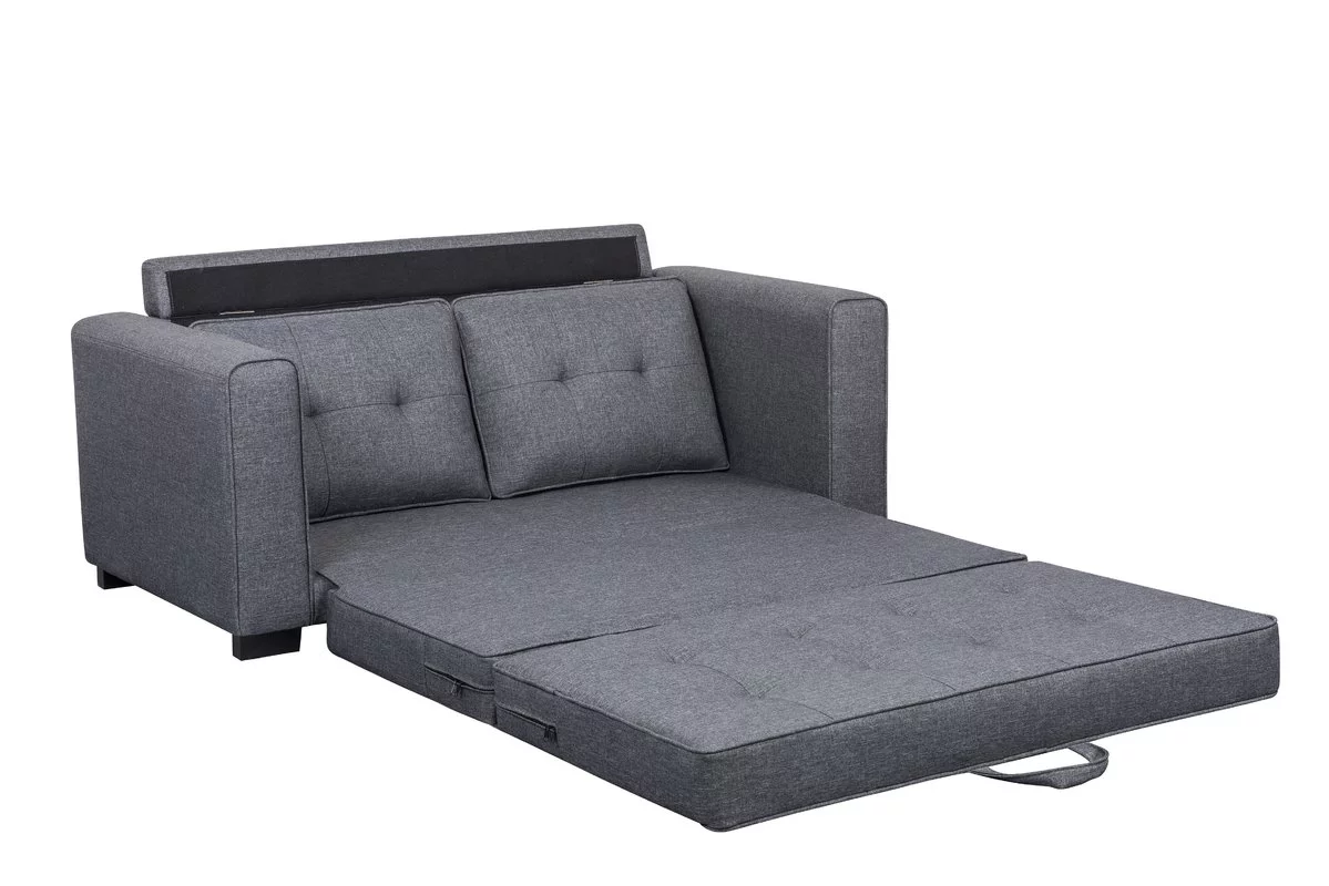 US Pride Furniture Franco Convertible Sleeper Loveseat, Dark Gray - Radiant Selections