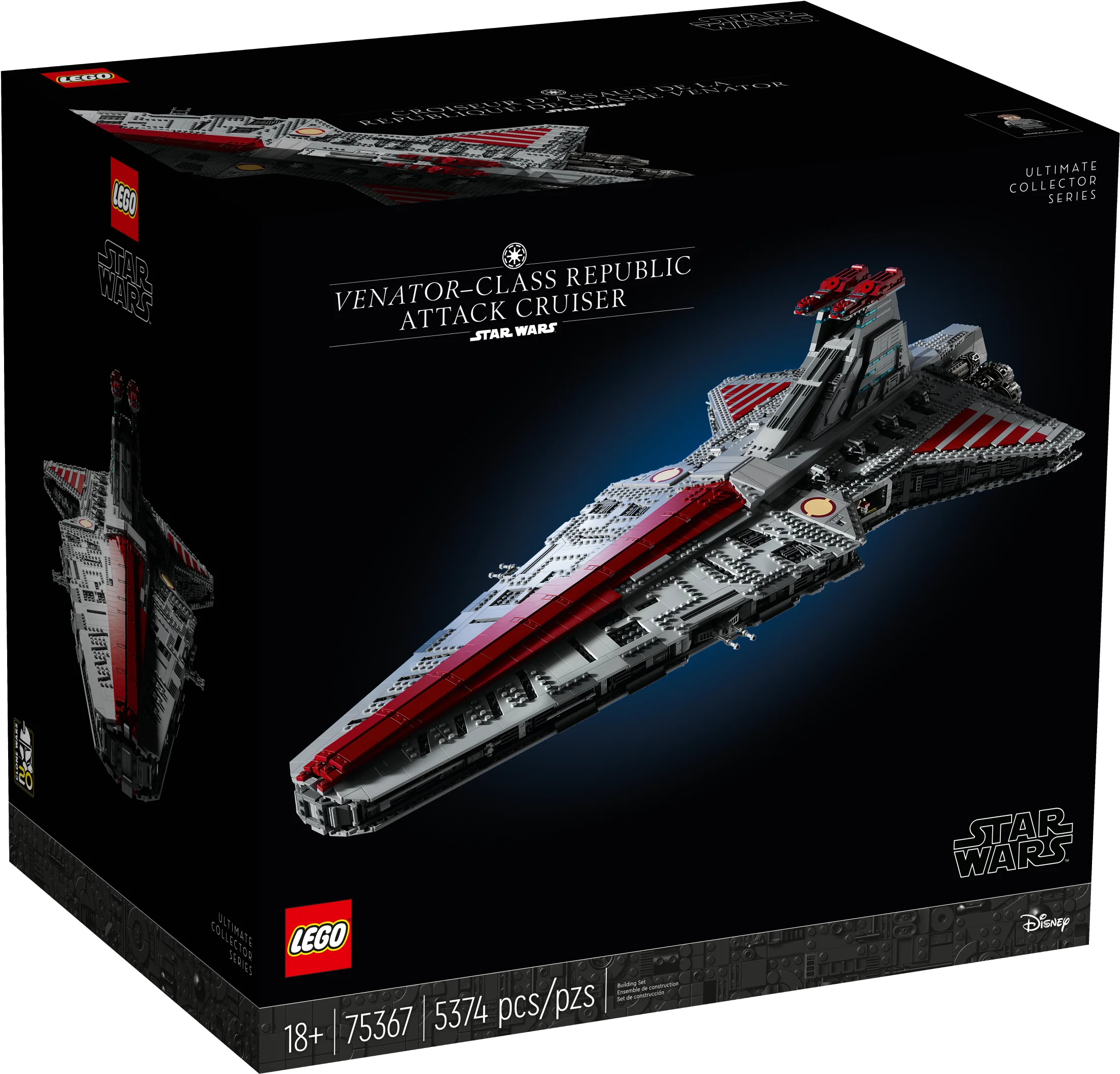 LEGO Star Wars Venator-Class Republic Attack Cruiser Ultimate Collector Series Building Set for Adults, Captain Rex, Star Wars Gift