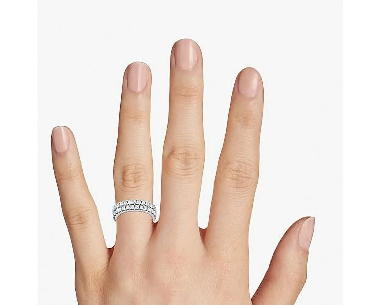 2.00 Ct Excellent Asscher Cut Genuine Diamond Sparkle Engagement Eternity Band for Ladies Solid 14K White Gold Size 7