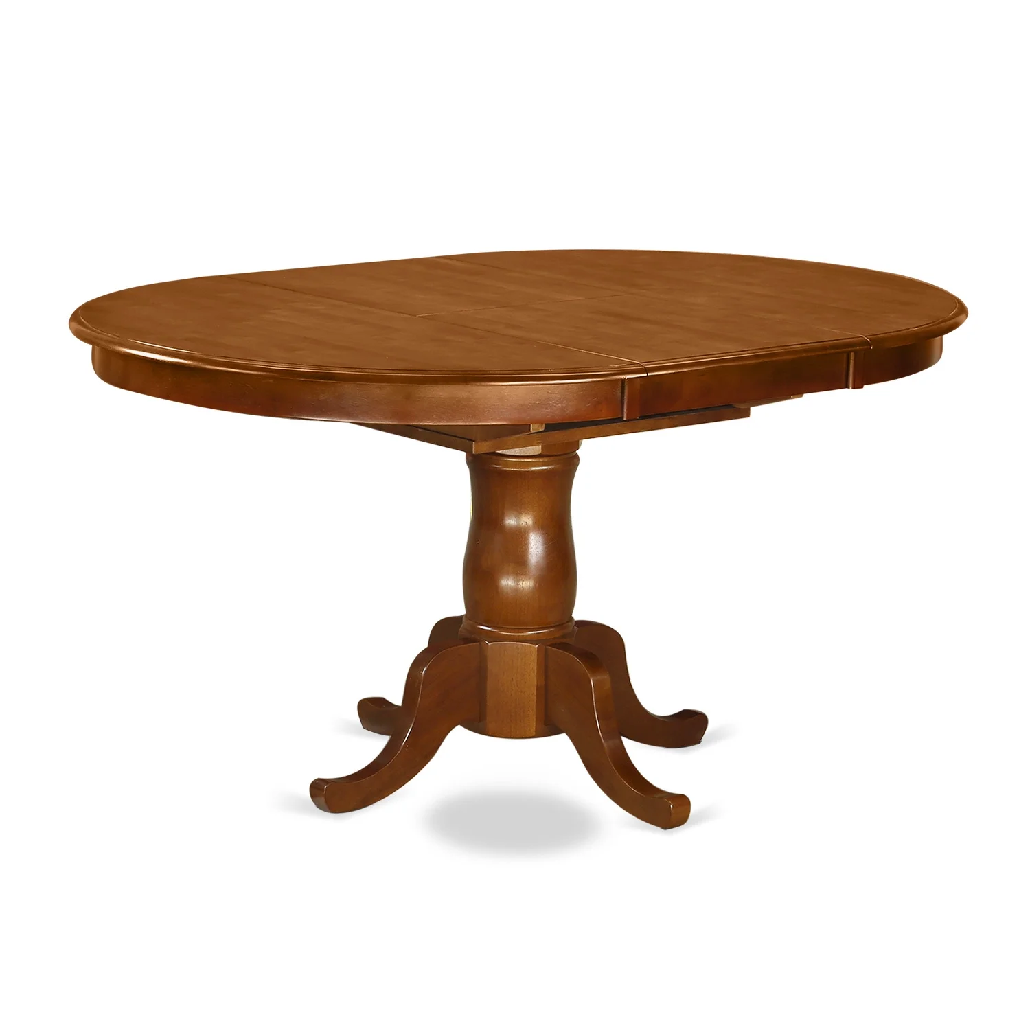 East West Furniture  7 Piece Kitchen Table & Chairs Set- an Oval Dining Table and 6 Solid Chairs, Saddle Brown(Seat Type Options) POML7-SBR-W