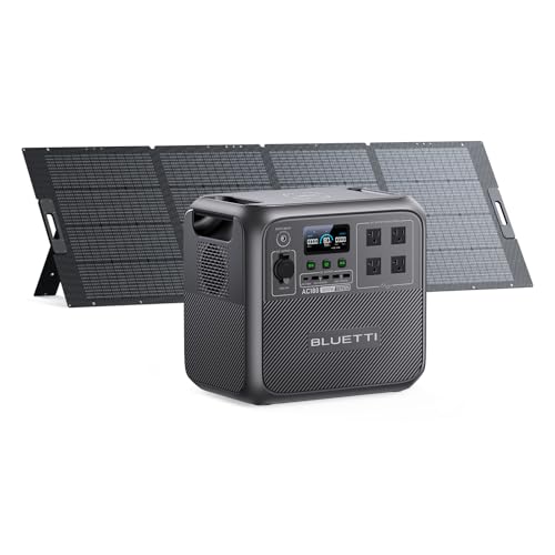 BLUETTI Solar Generator AC180, 1152Wh LiFePO4 Battery Backup w/ 4 1800W (2700W peak) AC Outlets, 0-80% in 45Min, for Camping, Off-grid, Power Outage
