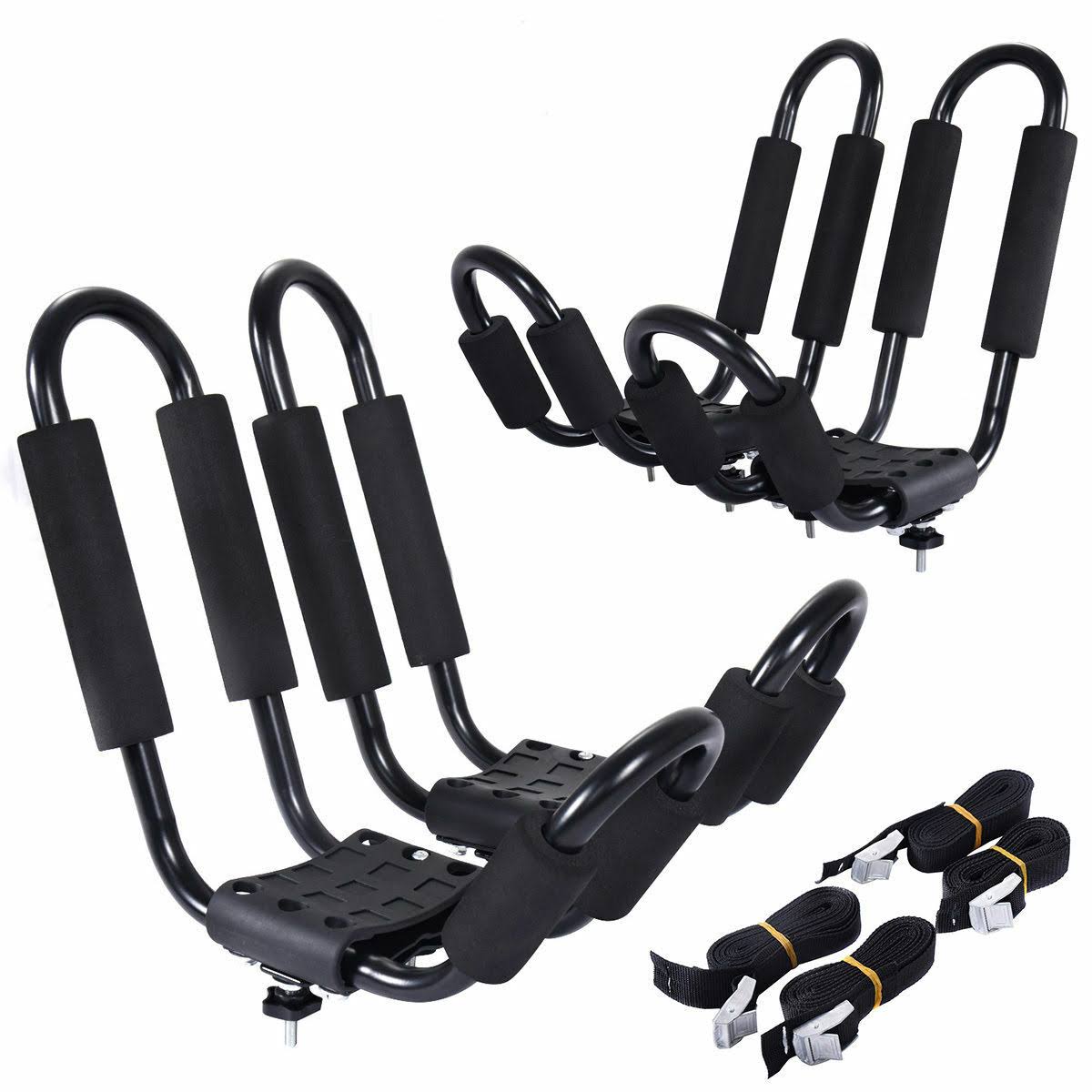 Costway 2 Pair Canoe Boat Kayak Car SUV Truck Top Roof Rack Mount Carrier J Cross Bar