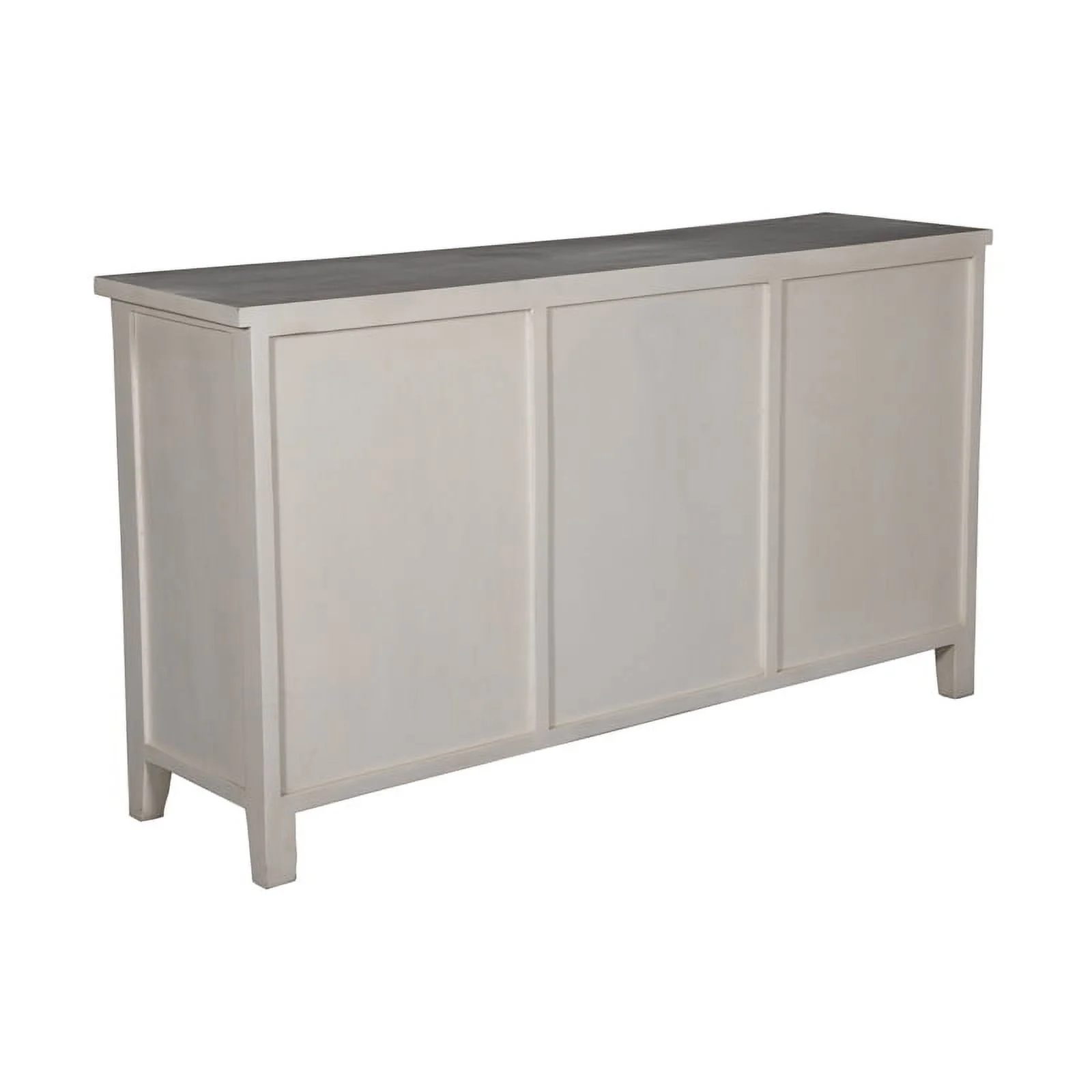 Pemberly Row Contemporary Solid Wood Sideboard in White Finish