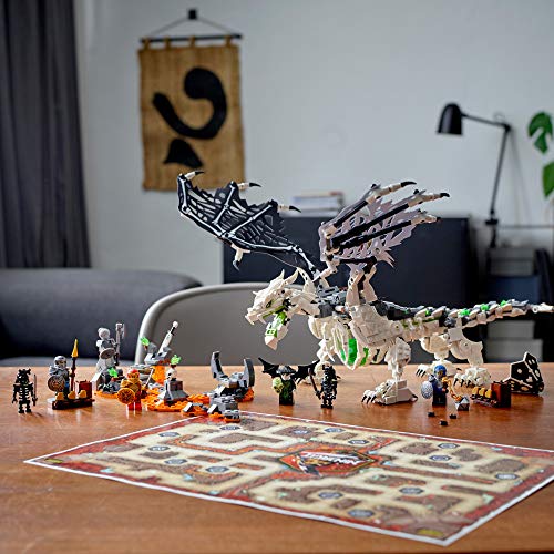 LEGO NINJAGO Skull Sorcerer’s Dragon 71721 NINJAGO Dragon Set Featuring Warrior Toy Figures (1,016 Pieces)