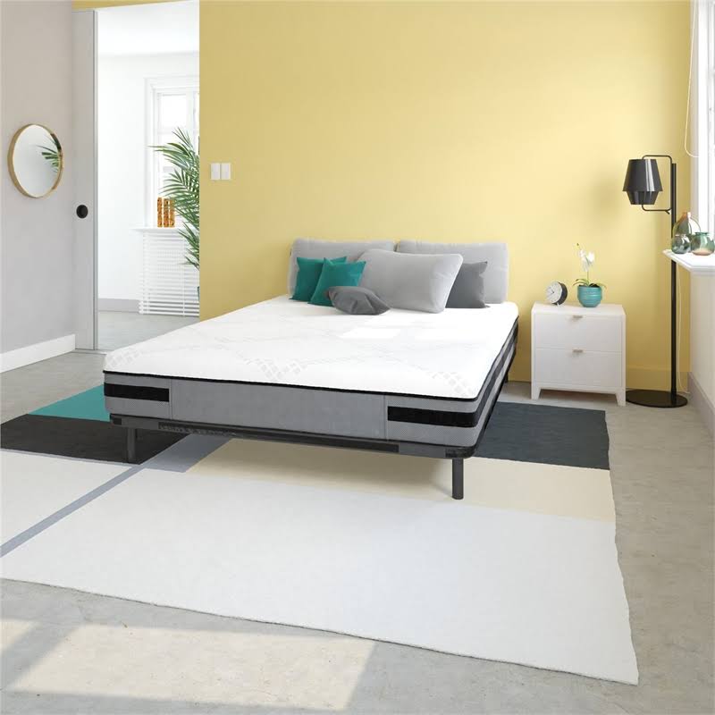 DHP Belham Living 10x22 Charcoal u0026 Gel Memory Foam 4-Layer Mattress in Queen Size