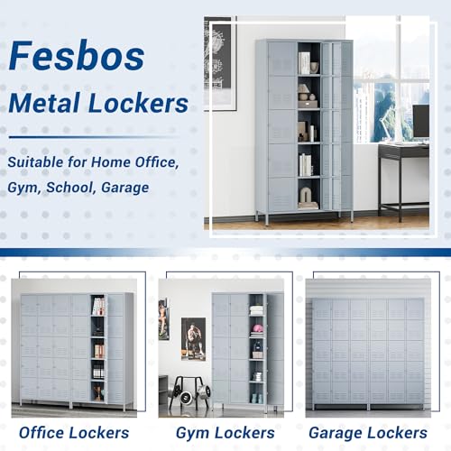 72" Metal Locker for Employees 3 Doors Blue Steel Storage Locker for Office, School, Gym - Metal Storage Cabinets for Home, Office, Gym, School