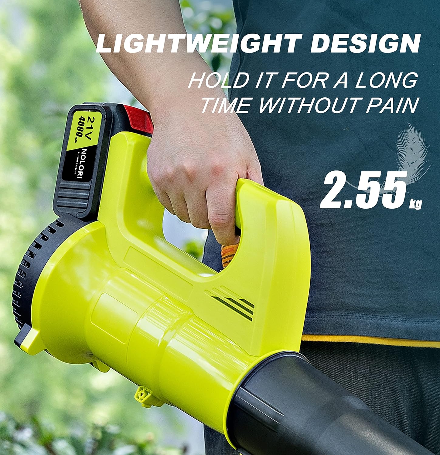 NOLORI Leaf Blower Cordless , Handheld Small Leaf Blower with 20V 4.0Ah Battery ,130MPH Battery Powered Blower for Lawn Care,Dust