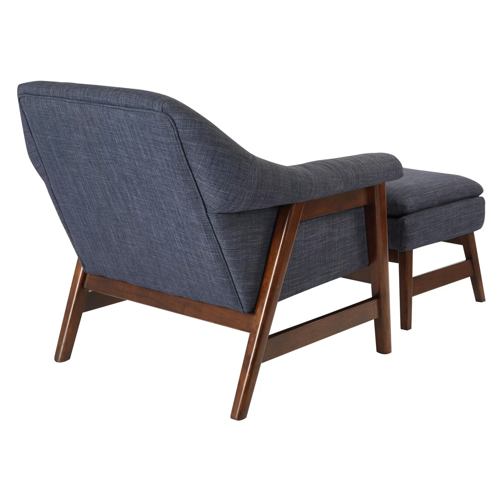 OSP Home Furnishings Flynton Chair & Ottoman in Green Fabric with Medium Espresso Frame ASM - Curated Treasures Market