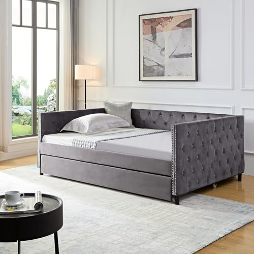 Convertible Sofa Bed 2-in-1 Pull Out Sofa Bed Velvet Sleeper Sofa Bed 1-Seater Comfy Convertible Sofa Sleeper for Living Room and Small Spaces,Beige