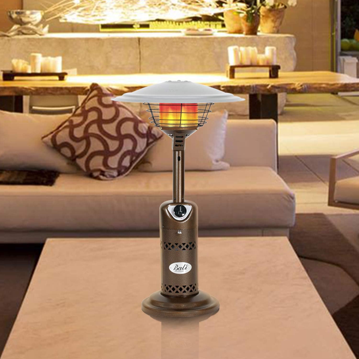 BALI OUTDOORS Patio Heater Gas Portable Tabletop Heater Propane Patio Heaters, Outdoor Table Top Heater W/Adjustable Thermostat, Suitable For Yard