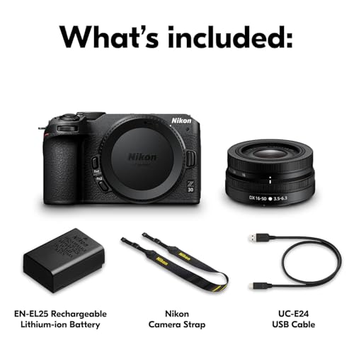 Nikon Z 30 Compact and Lightweight Mirrorless Camera with NIKKOR 16-50mm Lens with Creator's Kit