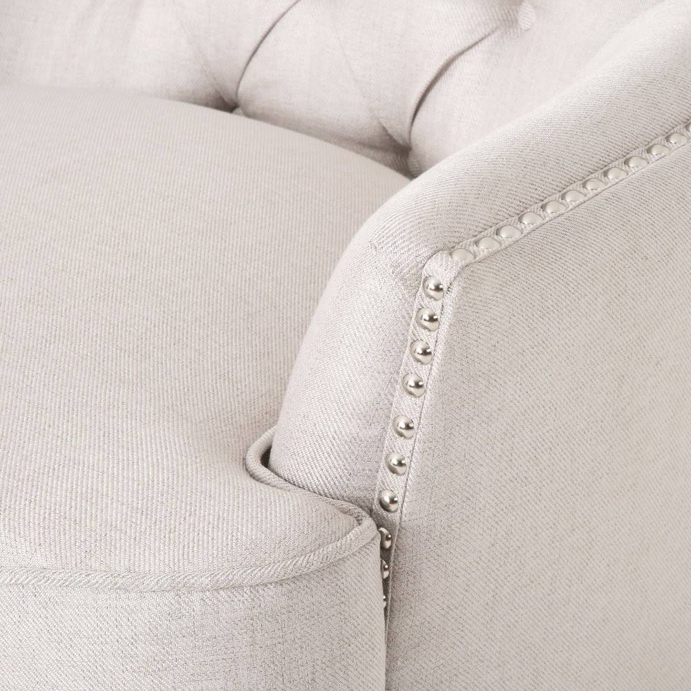 Tafton Tufted Club Chair and Ottoman Gray