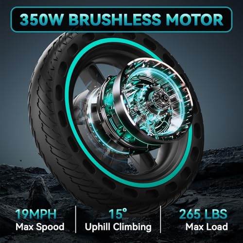 Electric Scooter for Adults, 19/25 Mph Max Speed, 21/25/35 Miles Range,350/500/600W APP Control E-Scooter with 8.5"/10" Inflatable tire