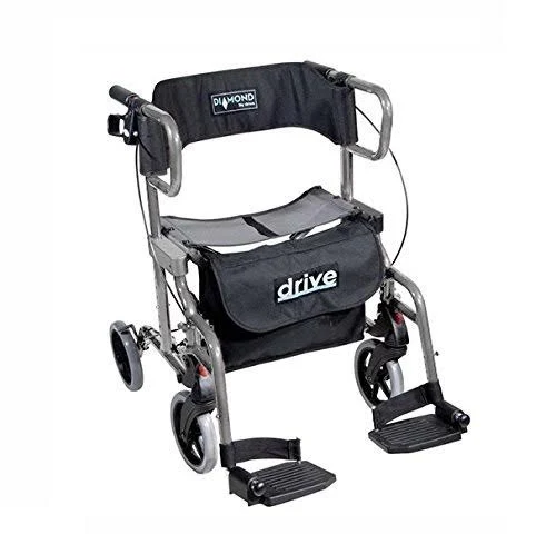 Elite Care Hybrid 2 in 1 Rollator Walking Frame / Folding TRANSFER Wheelchair