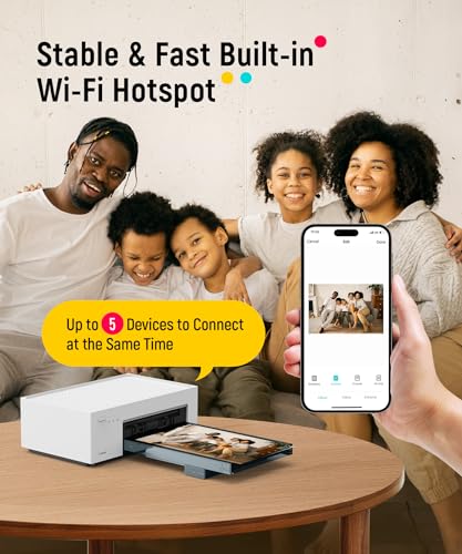 Liene 4x6'' Photo Printer, Phone Printer 100 Sheets & 3 Cartridges, Full-Color Photo, Portable Instant Photo Printer for iPhone Android