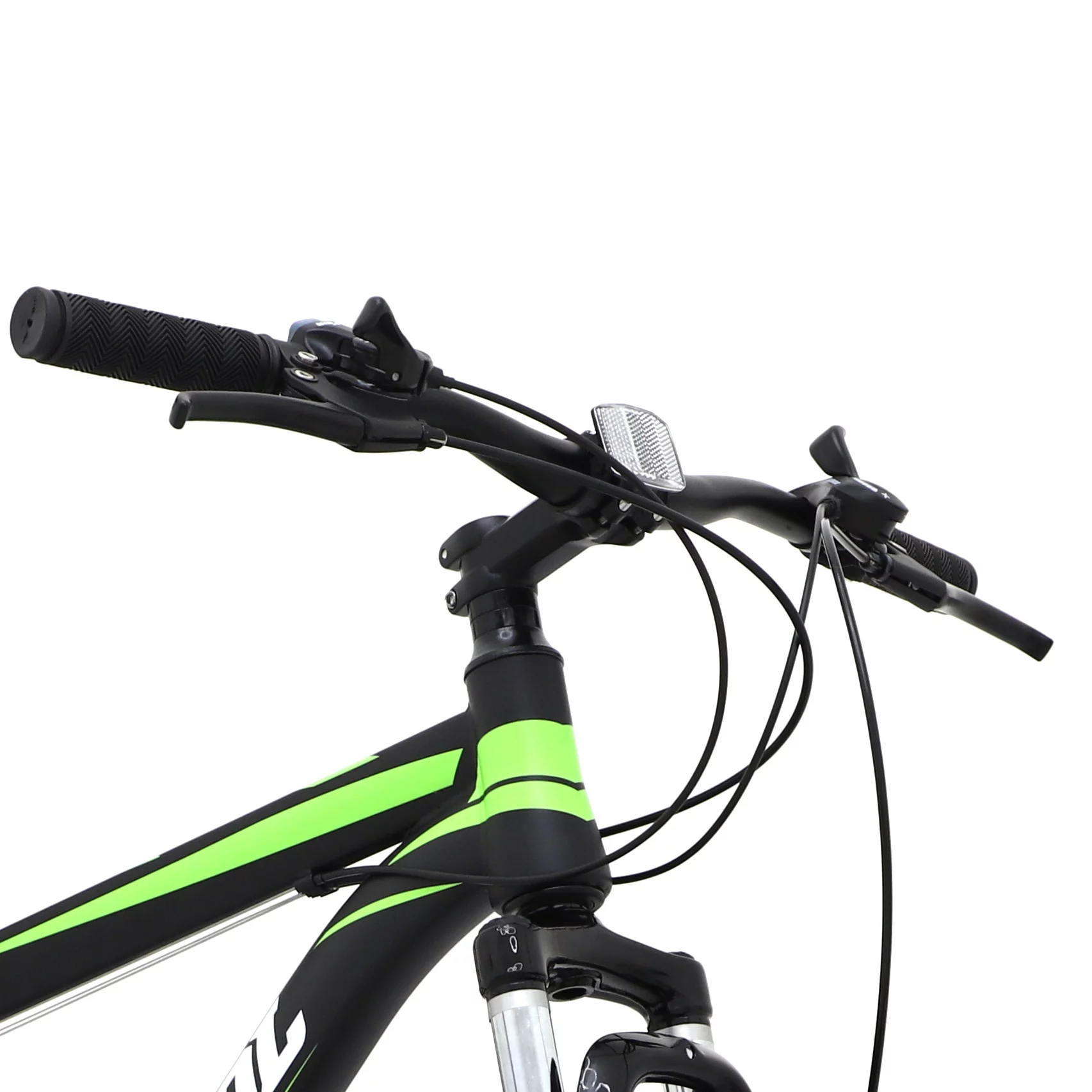 SOCOOL Mens Mountain Bike, Front Suspension, 21-Speed, 26-Inch Wheels, Aluminum Frame (Black and White), KP2182BK