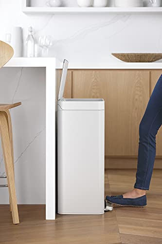 KOHLER 20940-ST 13 Gallon Kitchen Step Trash Can with Foot Pedal, Soft Close Lid, Stainless Steel