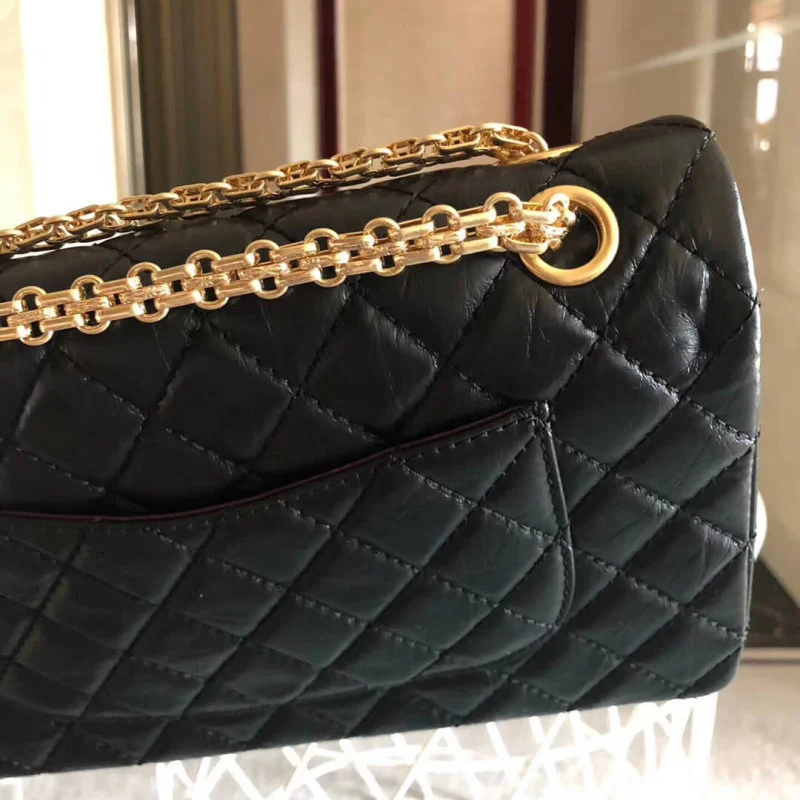 Chanel 2.55 Aged Calfskin Leather Flap Bag A37586