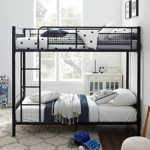 Walker Edison - Twin Metal Mesh Frame Bunk Bed