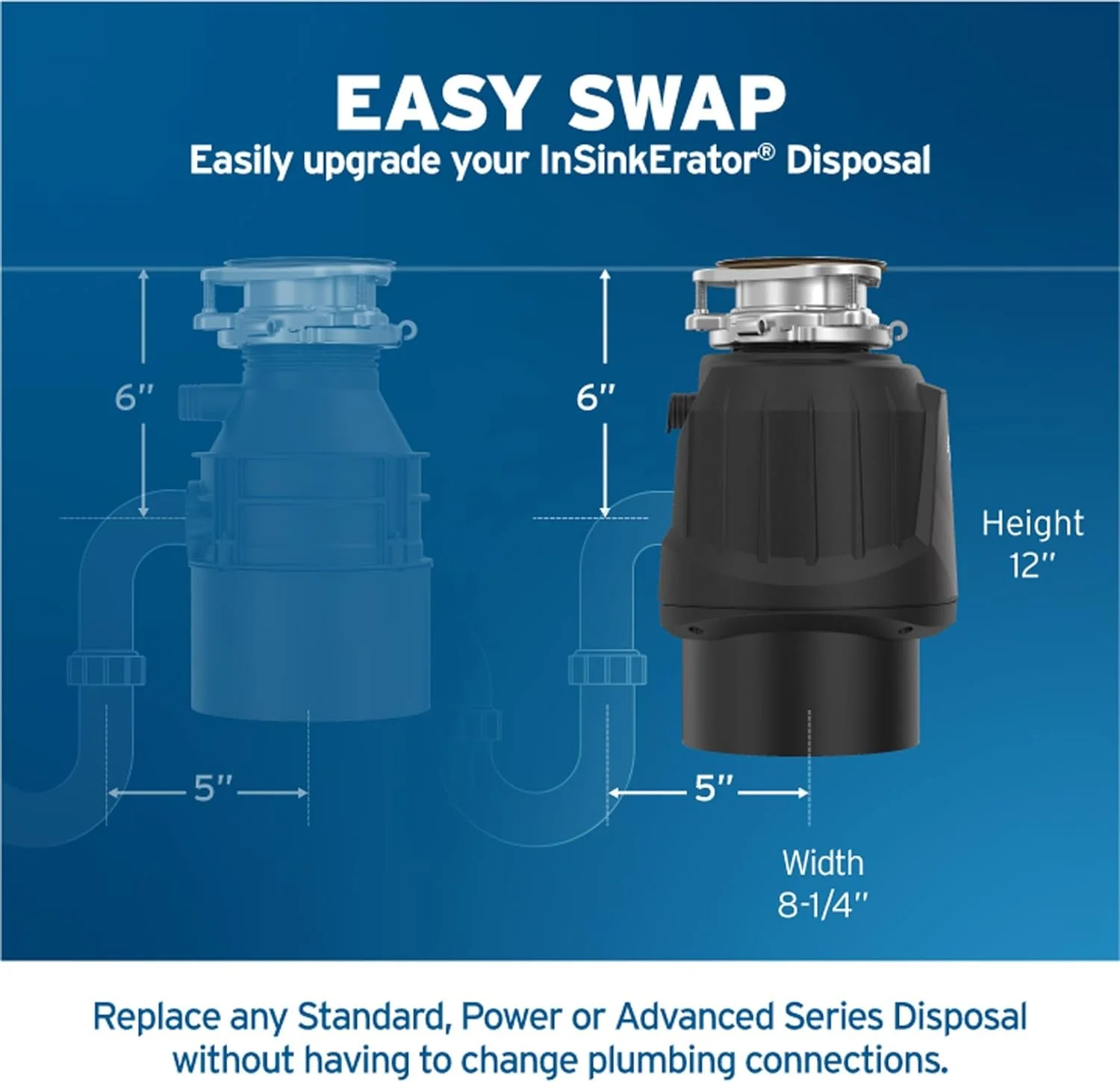 InSinkErator Power 1HP, 1 HP Garbage Disposal, Power Series EZ Connect Continuous Feed Food Waste Disposer