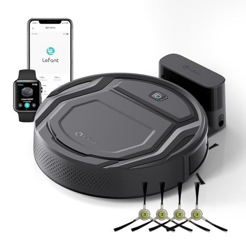 Lefant M3 Robot Vacuum, Robot Vacuum and Mop, 12000Pa Suction, Anti-Tangle Brushes, Dual Spinning Mop, Auto Mop Washing, Drying, Self-Emptying