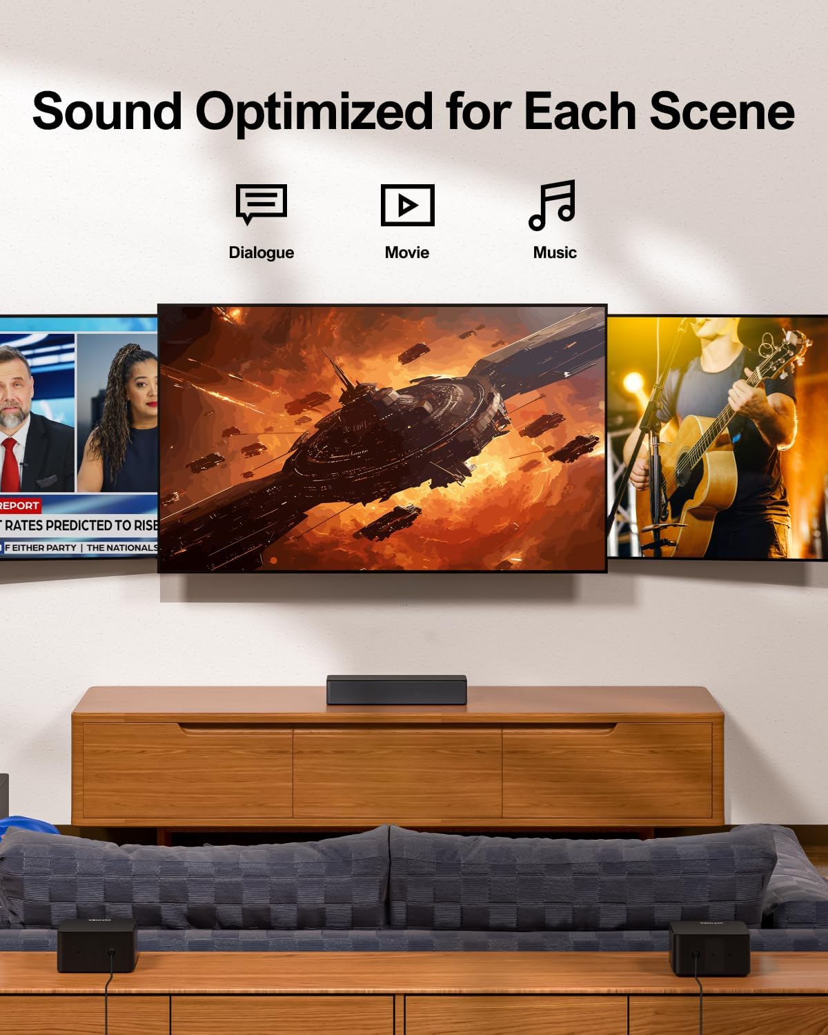 ULTIMEA 5.1 Sound Bar Compatible with Dolby Atmos, Peak Power 410W, Sound Bar for Smart TV with Subwoofer, 3D Surround Sound System for TV