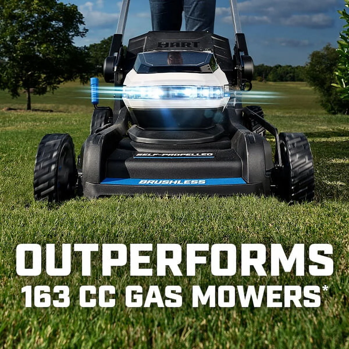 HART 40-Volt 21-inch Supercharge 3-in-1 Self-Propelled Mower Kit, (2) 6.0Ah Lithium-Ion Batteries
