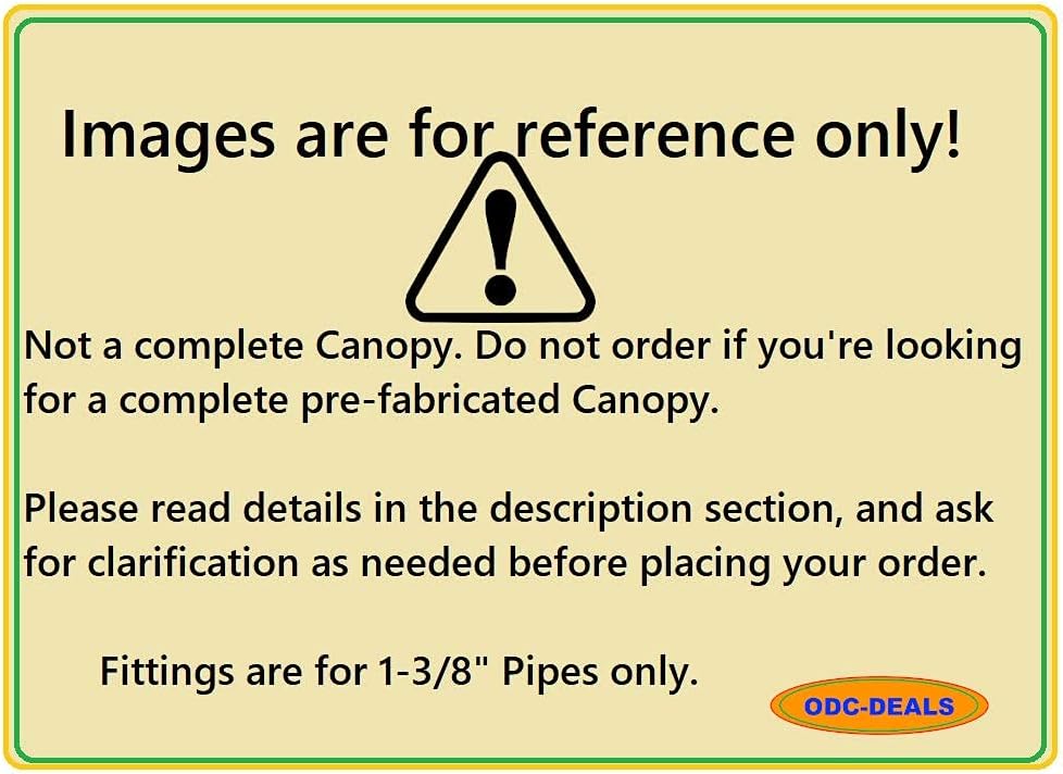 ODC High Peak Canopy Fittings Kit for Greenhouse, Carport, Tent, Shelter, Gazebo Frames. Footpads, Legs/Roof Poles Not Included. (14-Leg-21pc)