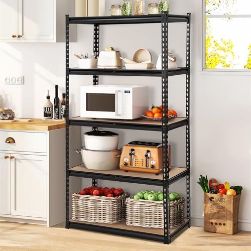 GarveeHome Garage Storage Shelves, 5-Tier Utility Shelves, Adjustable Storage Shelves, Industrial Shelving
