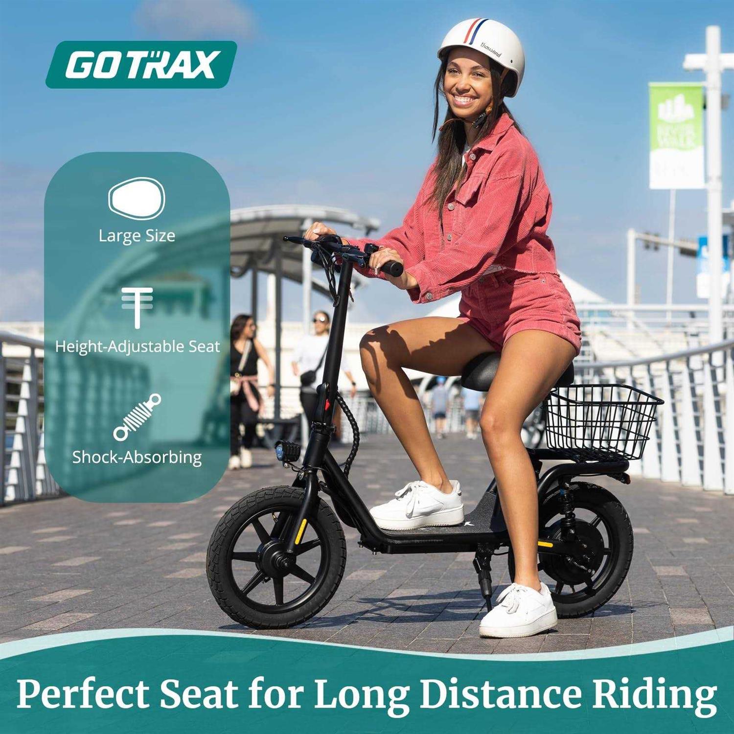 Gotrax Flex Electric Scooter with Seat for Adult 18.6Miles Range&amp;15.5Mph Power by 400W Motor - Sports Supplies Online Store