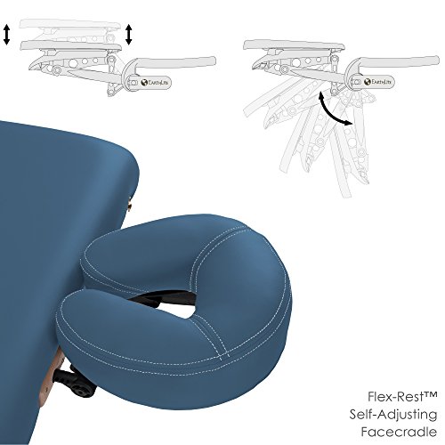 EARTHLITE Portable Massage Table Package AVALON – Reiki Endplate, Premium Flex-Rest Face Cradle & Strata Cushion, Carry Case (30”x73”)