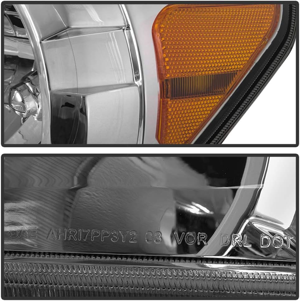 ACANII - For 2007-2013 Toyota Tundra 2008-2017 Sequoia Chrome Housing OE Style Headlights Headlamps Assembly Left+Right