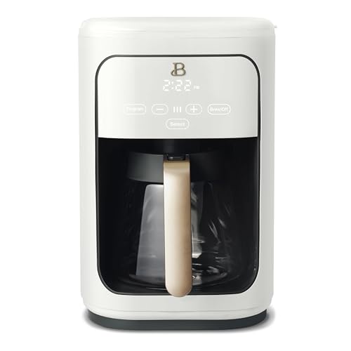 Beautiful Coffee Maker, 14-Cup, Touch Display, Programmable, 1200W, Stainless Steel, Keep Warm, 24h Timer dishwasher-safe (Black Sesame)
