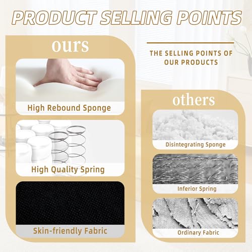 Convertible Sleeper Sofa Bed with Cylindrical Pillow, Corduroy Folding Mattress Couch with Fixed-Shape Frame