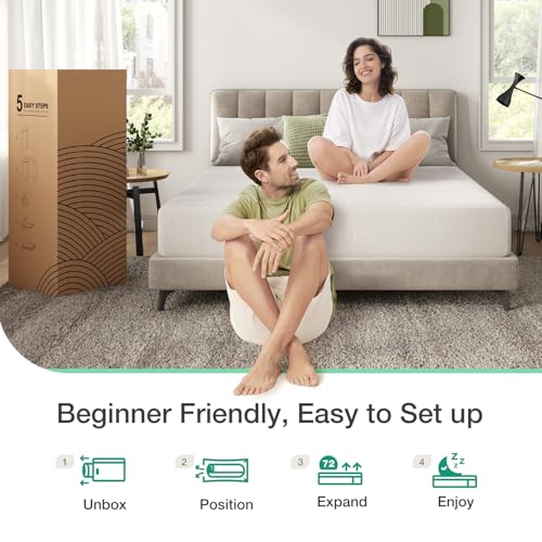 Novilla Twin Mattress, 12 Inch Gel Memory Foam Mattress Twin in a Box, Bamboo Charcoal Foam & Breathable Soft Cover for Clean, Peaceful Sleep