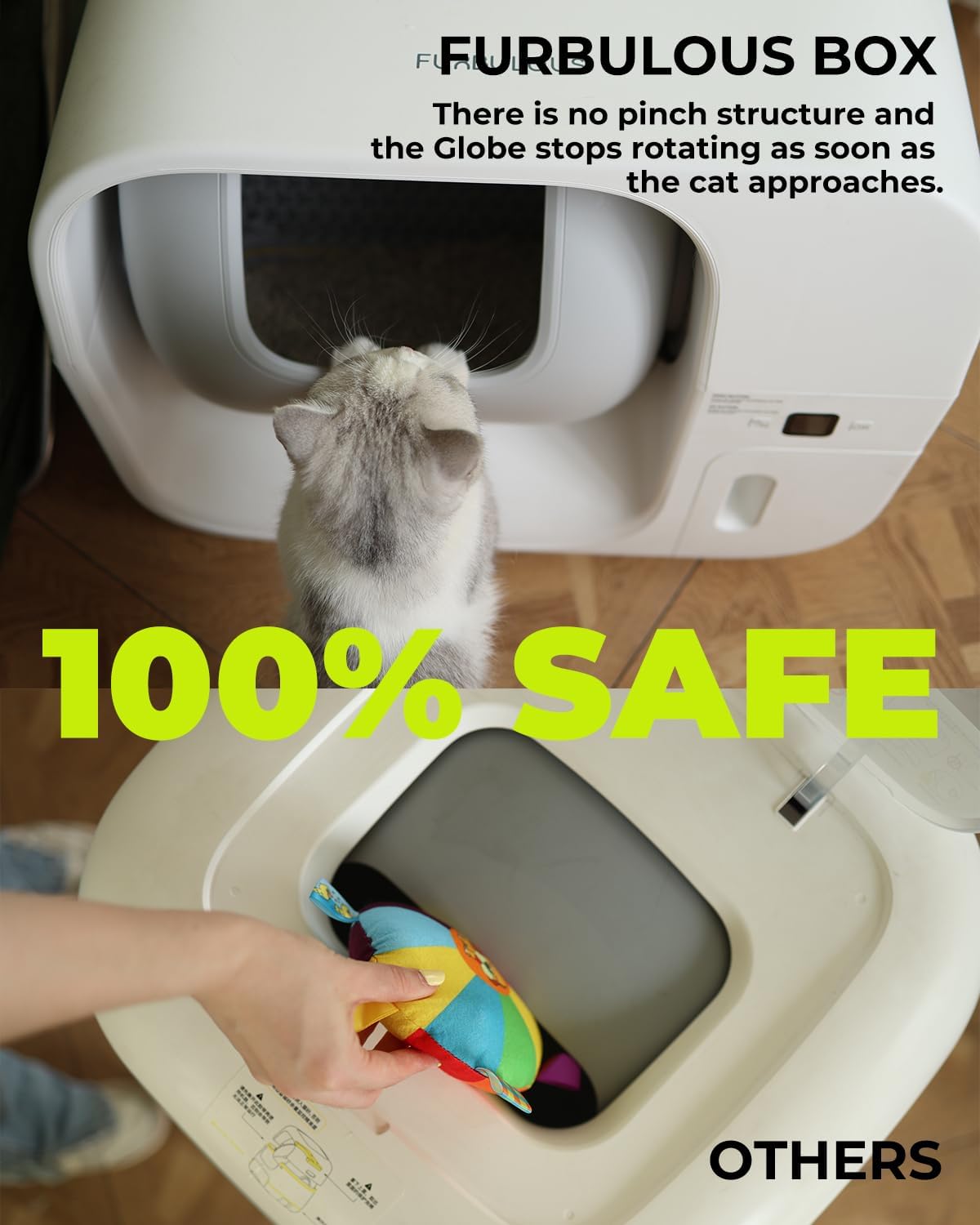 Furbulous True Odor-Free Self Cleaning and Packing Litter Box, Automatic Cat Litter Box with Self-Pack and Refill System, APP Control