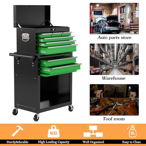 8-Drawer High Capacity Rolling Tool Chest, Removable Cabinet Storage Tool Box with Wheels and Drawers