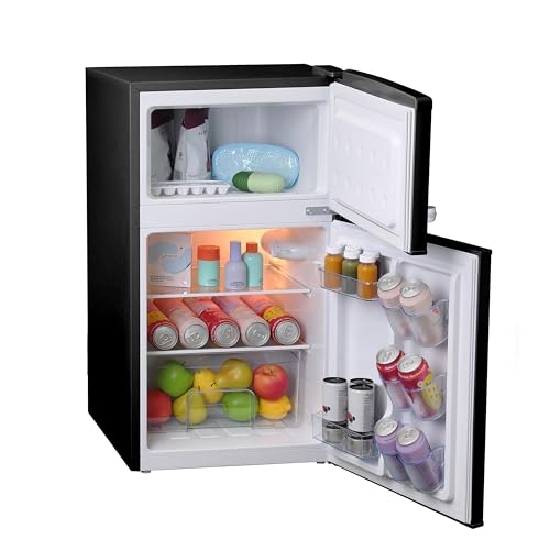 West Bend Mini Fridge with Freezer Retro-Styled for Home Office or Dorm