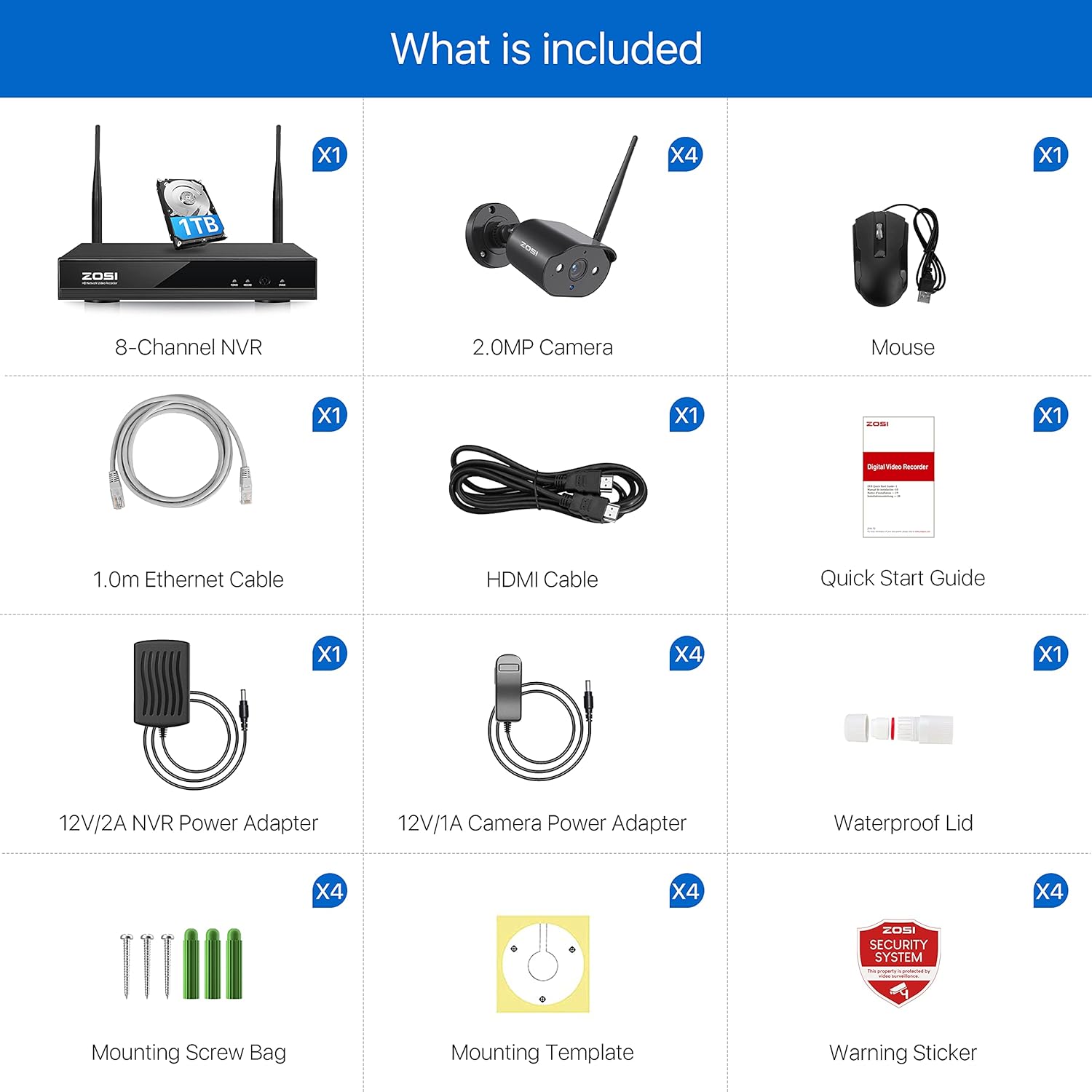 ZOSI Wireless Security Camera System