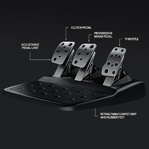 Logitech G29 Driving Force Racing Wheel and Floor Pedals, Real Force Feedback, Stainless Steel Paddle Shifters, Leather Steering Wheel Cover for PS5