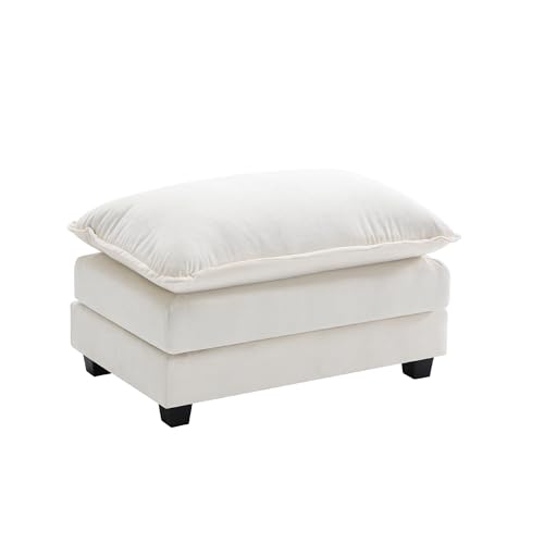 Ihanherry 111.4" U Shaped Modern Cloud Sofa Modular Sectional Couch with 2 Ottoman, 5-Seat Chenille Deep Seat Sofa with Pillow for Living Room