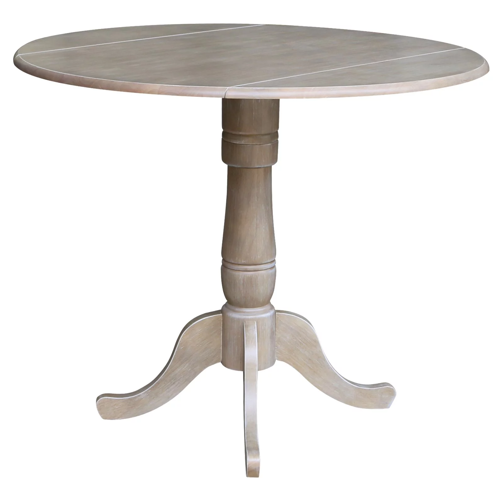 42" Round Dual Drop Leaf Pedestal Table - 35.5"H
